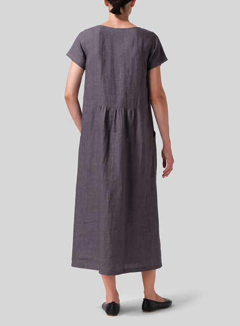 Linen Short Sleeve Dress