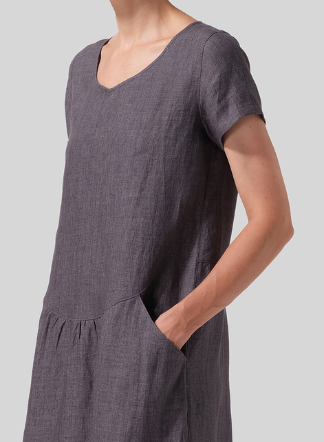 Linen Short Sleeve Dress