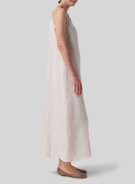 Linen Spaghetti Strap Maxi Dress