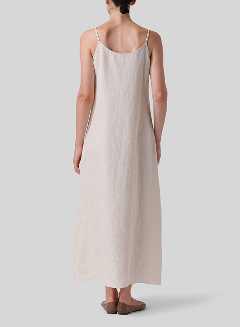 Linen Spaghetti Strap Maxi Dress