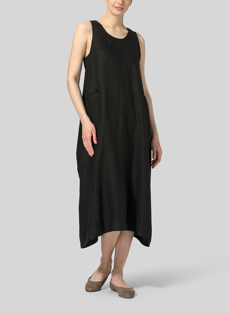 Lightweight Linen Sleeveless Long Dress