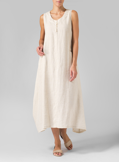 Linen Sleeveless Long Dress