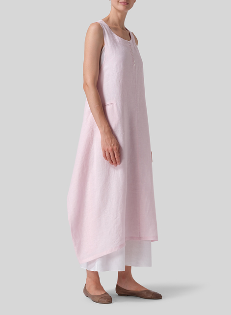 Linen Sleeveless Long Dress