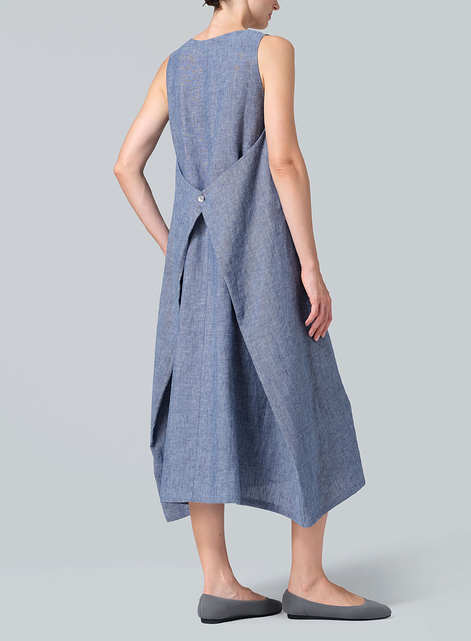 Linen Sleeveless Long Dress