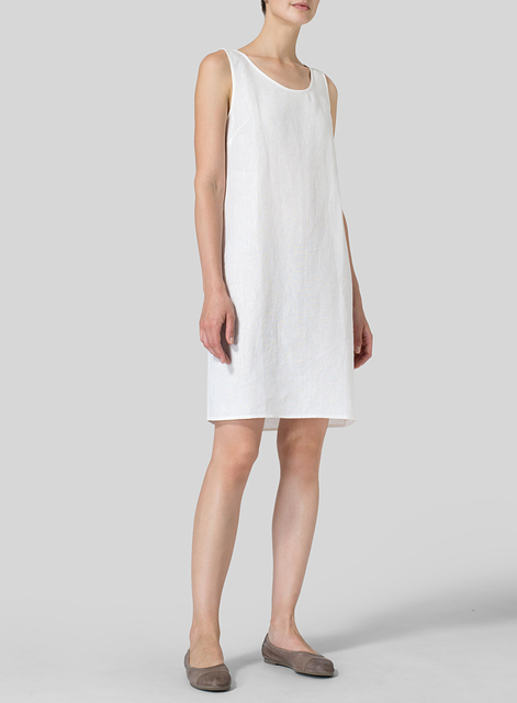 Linen Sleeveless Slip-on Dress