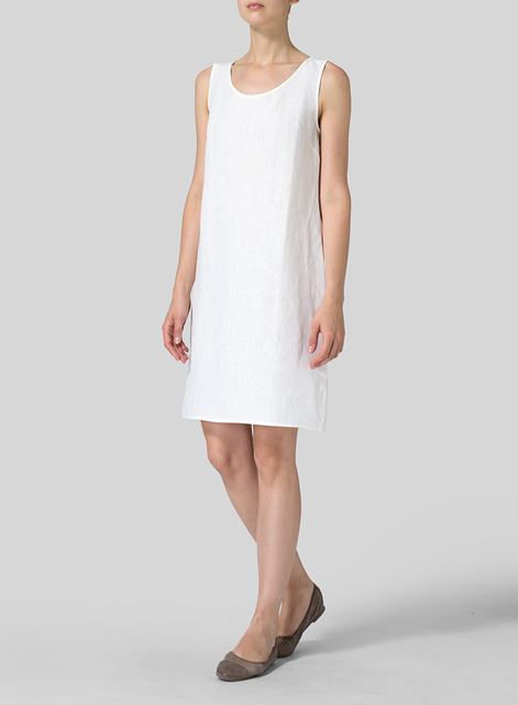 Linen Sleeveless Slip-on Dress