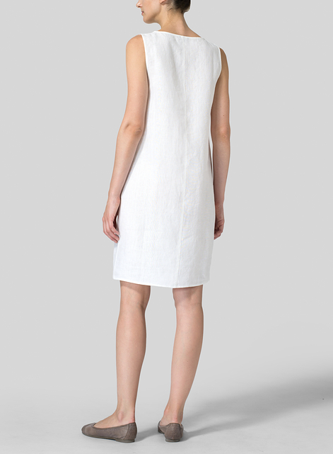 Linen Sleeveless Slip-on Dress