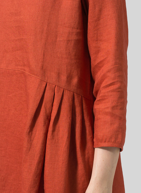 Linen Empire Waist Midi Dress