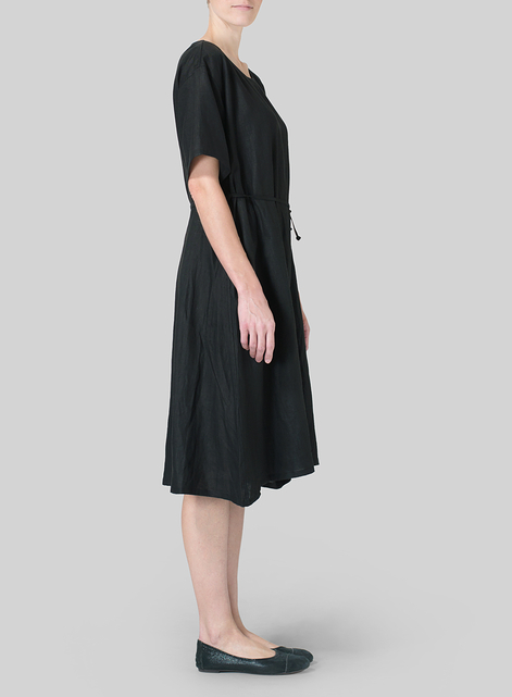 Linen Tie Waist Dress 