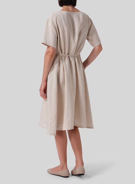 Linen Tie Waist Dress 