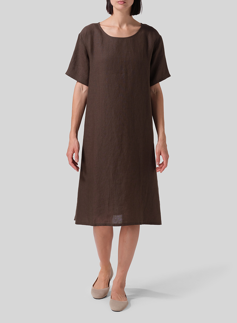 Linen Tie Waist Dress 