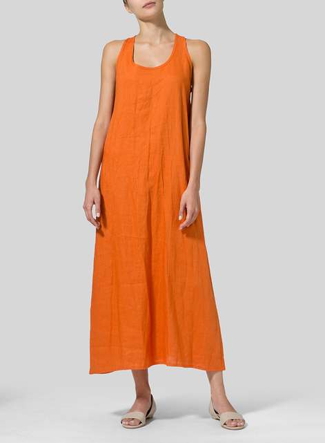 Linen A-line Maxi Dress