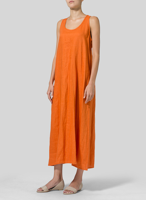 Linen A-line Maxi Dress