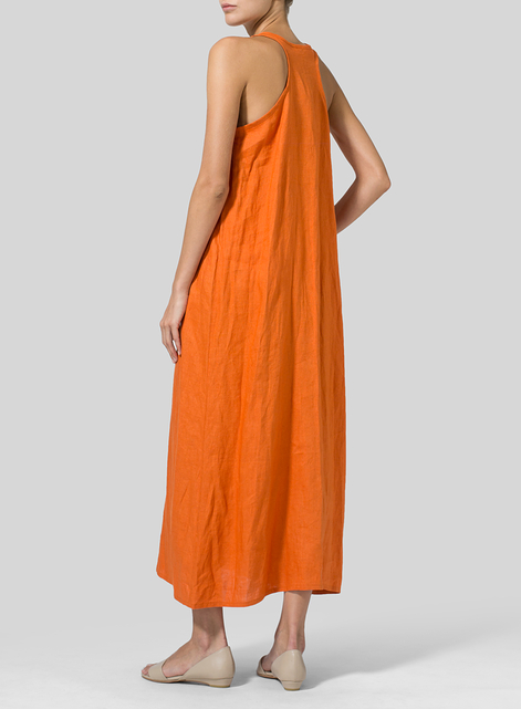 Linen A-line Maxi Dress