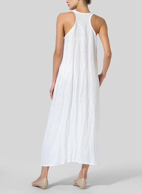 Linen A-line Maxi Dress