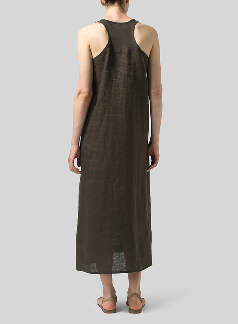 Linen A-line Maxi Dress