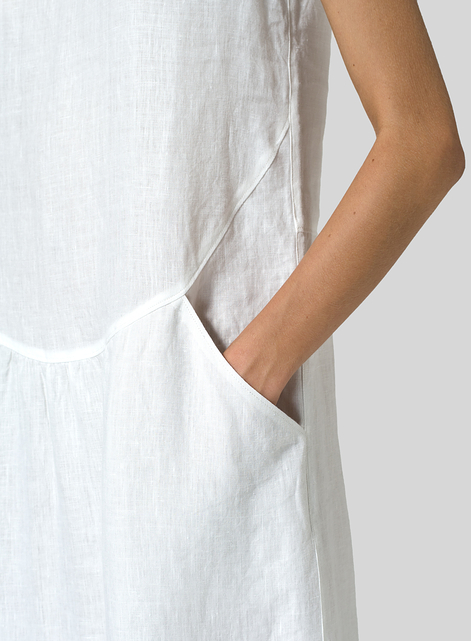 Linen Short Sleeve Midi Dress