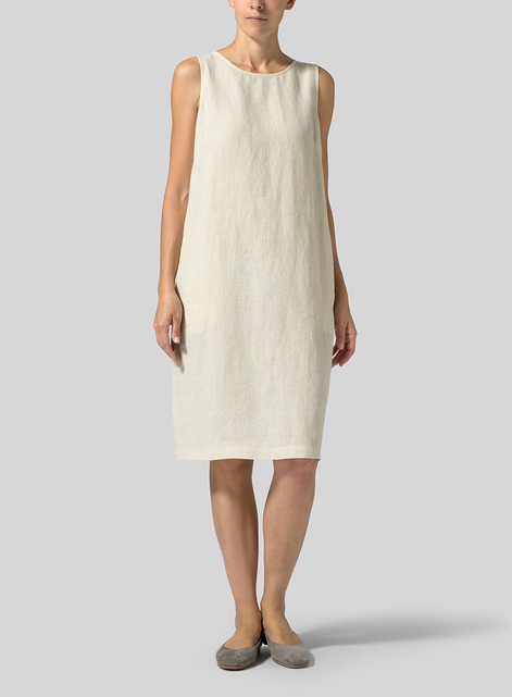 Linen Sleeveless Mid-Length Dress