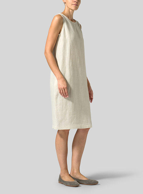 Linen Sleeveless Mid-Length Dress