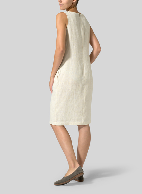 Linen Sleeveless Mid-Length Dress