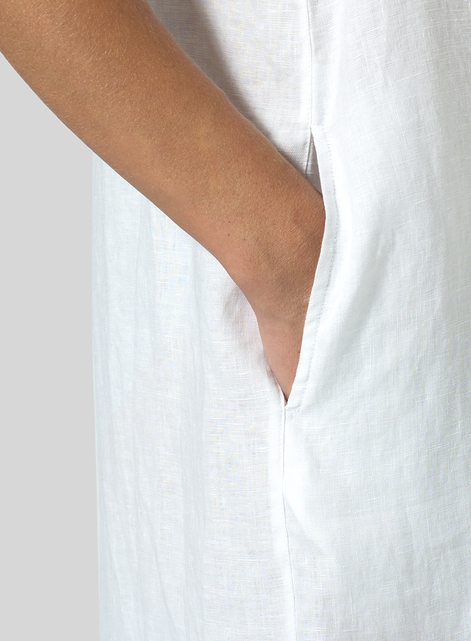 Linen Sleeveless Mid-Length Dress