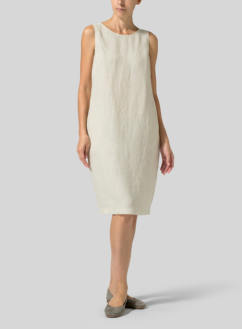 Linen Sleeveless Mid-Length Dress