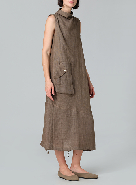 Linen Loose Lantern Long Dress