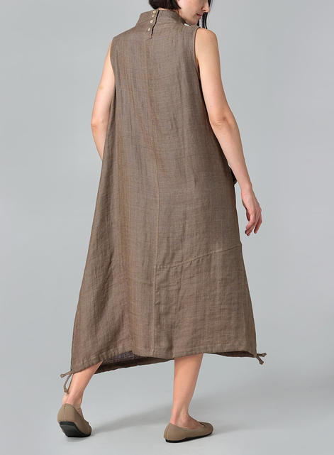 Linen Loose Lantern Long Dress