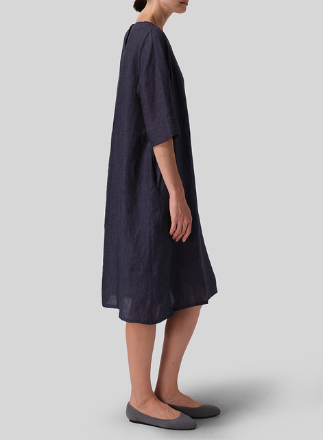 Linen Half Sleeve Dress