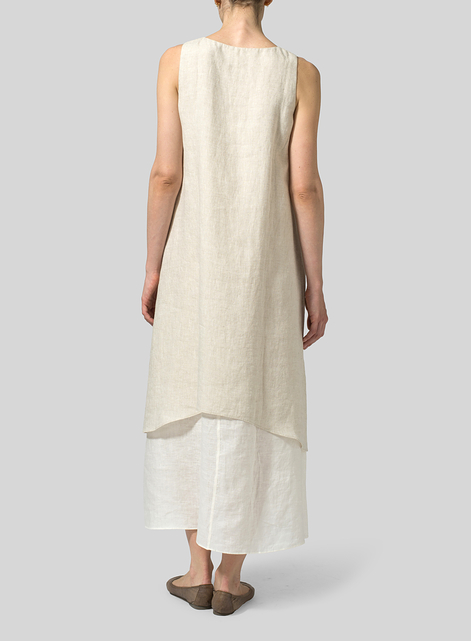 Linen Double Layer Extra Long Dress