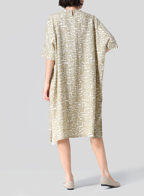 Linen Oversized Dolman Sleeve Dress