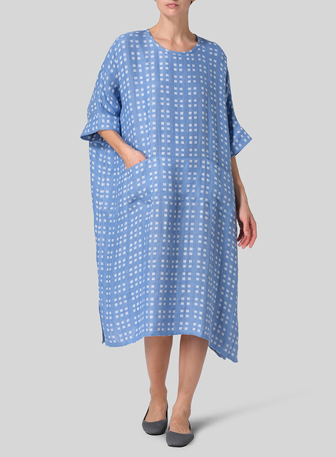 Medium Weight Linen Oversized Dolman Sleeve Dress