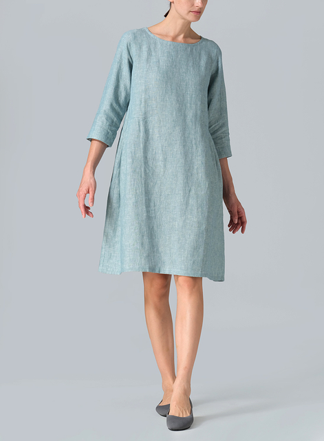 Linen Mid-Length Dress