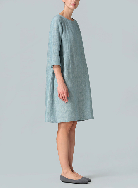 Linen Mid-Length Dress