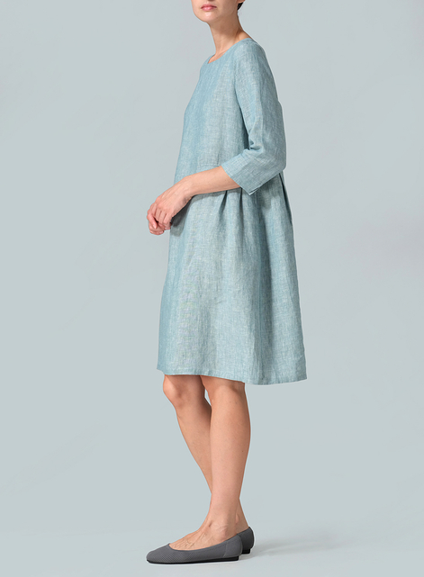 Linen Mid-Length Dress