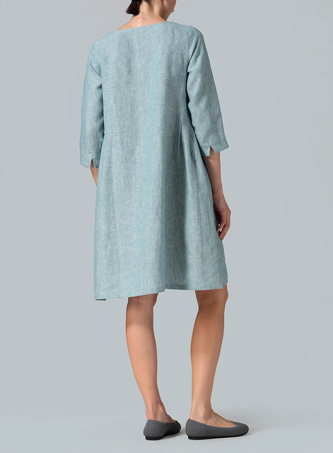 Linen Mid-Length Dress