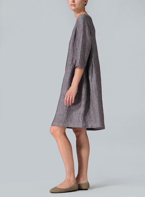 Linen Mid-Length Dress