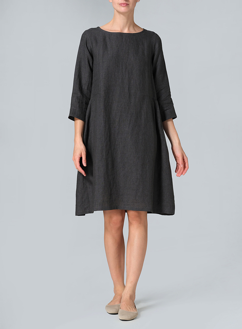 Linen Mid-Length Dress