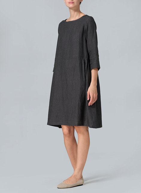 Linen Mid-Length Dress