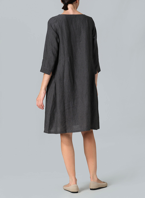 Linen Mid-Length Dress