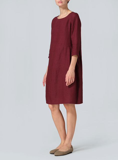 Linen Mid-Length Dress