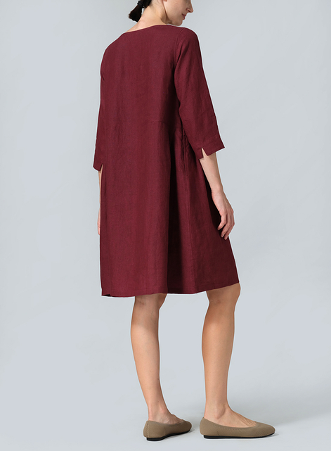 Linen Mid-Length Dress