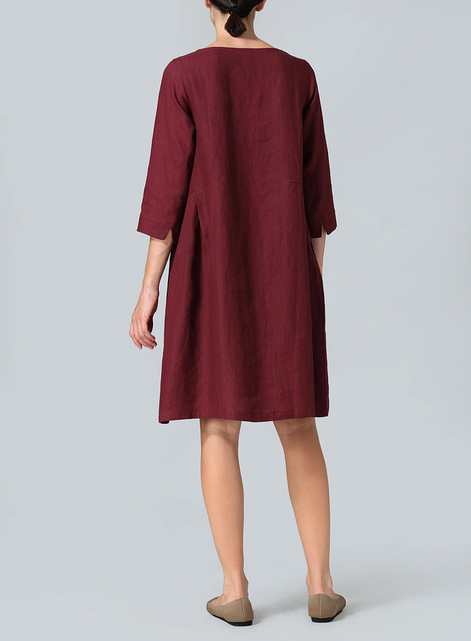 Linen Mid-Length Dress