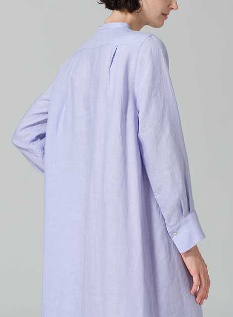 Linen A-shape Long Shirt Dress