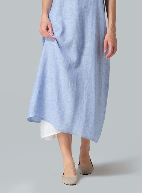 Linen Layering A-line Maxi Dress