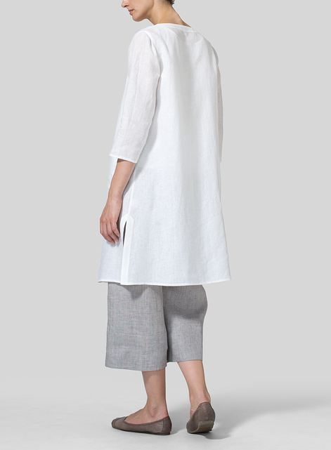 Linen Single-Button Oversized Jacket