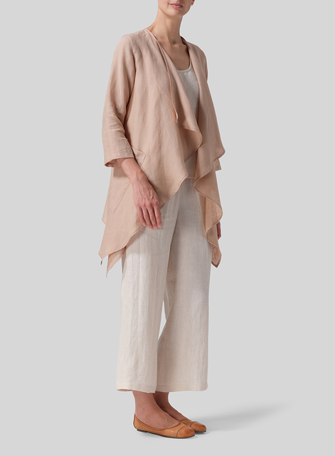 Linen Waterfall Open Jacket