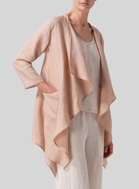 Linen Waterfall Open Jacket