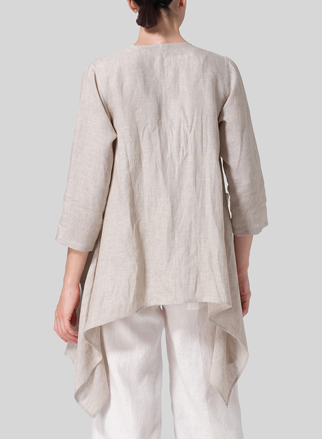 Linen Waterfall Open Jacket