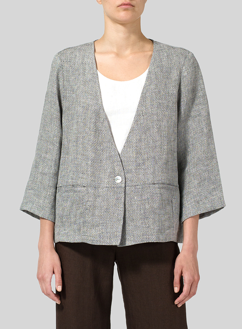 Linen Boxy Fit Jacket